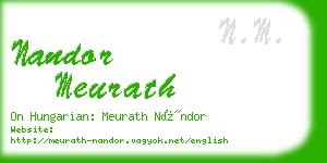 nandor meurath business card